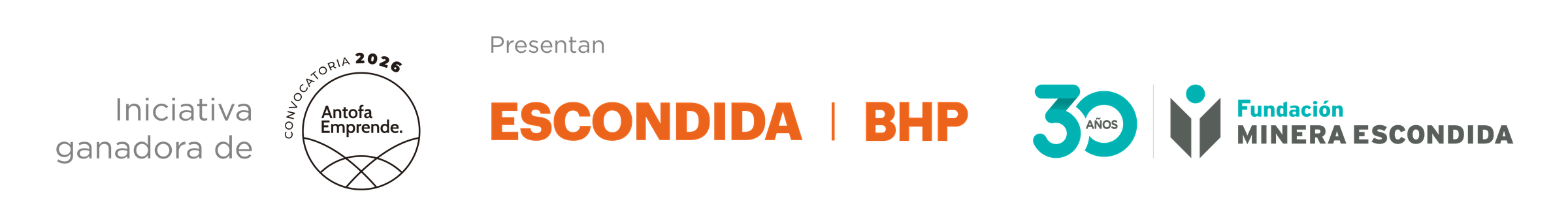 Iniciativa ganadora de AntofaEmprende, convocatoria 2026. Presentan: Escondida | BHP y Fundación Minera Escondida.